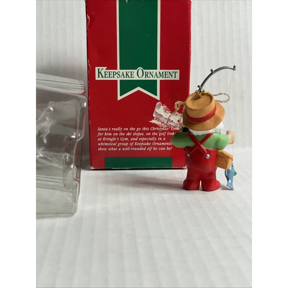 Vintage HALLMARK SANTA GONE FISHING Christmas Keepsake Ornament 1988 in Box
